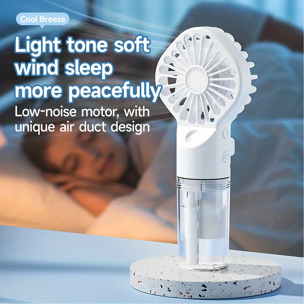 New Portable Handhold Cooling Fan Spray USB Charging Mini Air Cooler Rechargeable-Water Spray Mist Fan Mini Fan Cooler