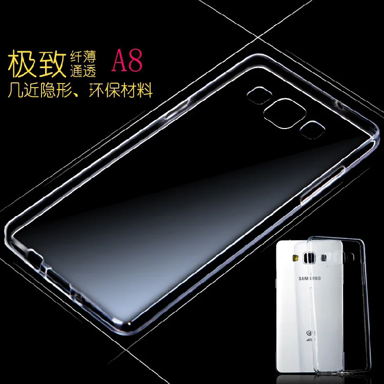 500pcs/lot DHL Free High Quality 2015 New Soft Transparent TPU Gel Cover Case Skin For Samsung Galaxy A8 A800 A800F A8000