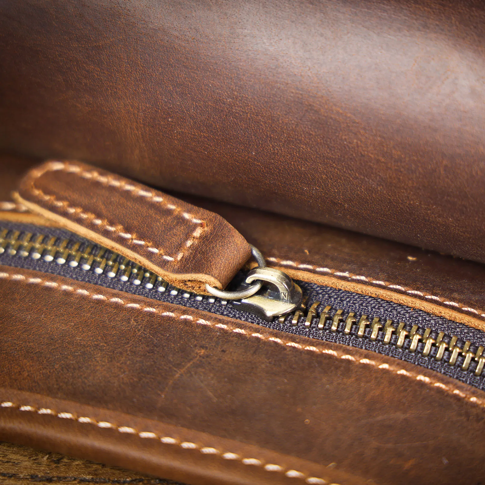 Vintage Herren Echtes Leder Taille Tasche Casual Schulter Taschen Top Schicht Rindsleder Outdoor Handy Holster Crazy Horse Leder – Detail 13
