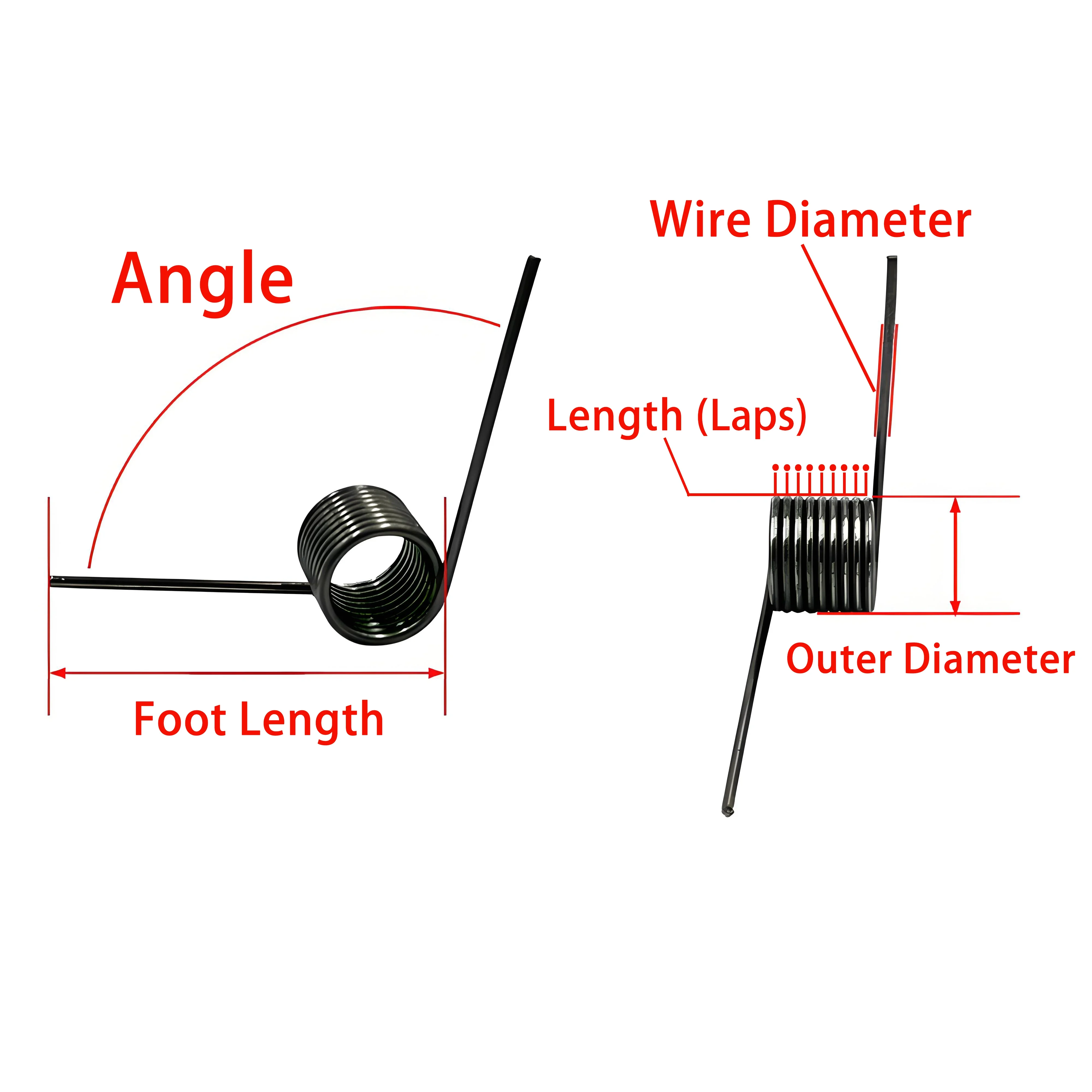 10 قطعة V نوع التواء الينابيع 0.8 مللي متر سلك قطر 3/6/9 لفات متنوعة التواء الينابيع 180/120/90/60 درجة المعادن مخصص الربيع