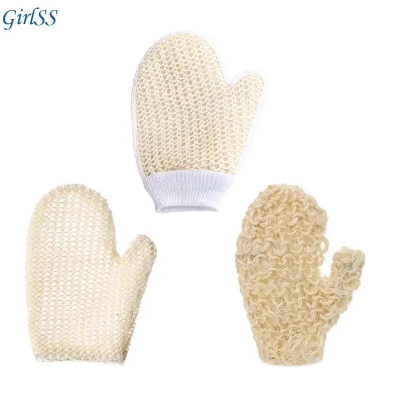 Natural Body Scrub Glove Woven Sisal Fiber For Daily Shower Use Skin Renewals And Massage Therapy T4MB