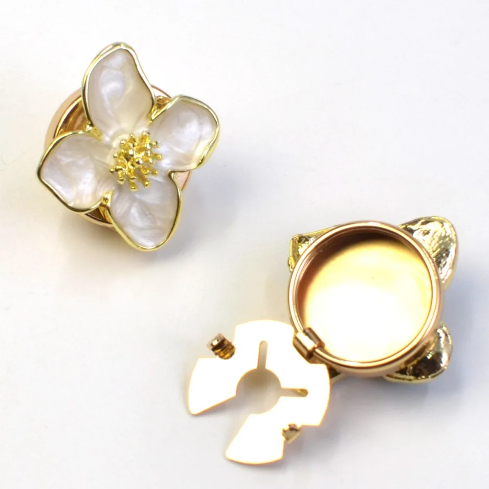Flower Enamel Flower Cufflinks DIY Enamel Button Cover Sewing-free Cufflinks Sewing Accessories Shirt Button Clip