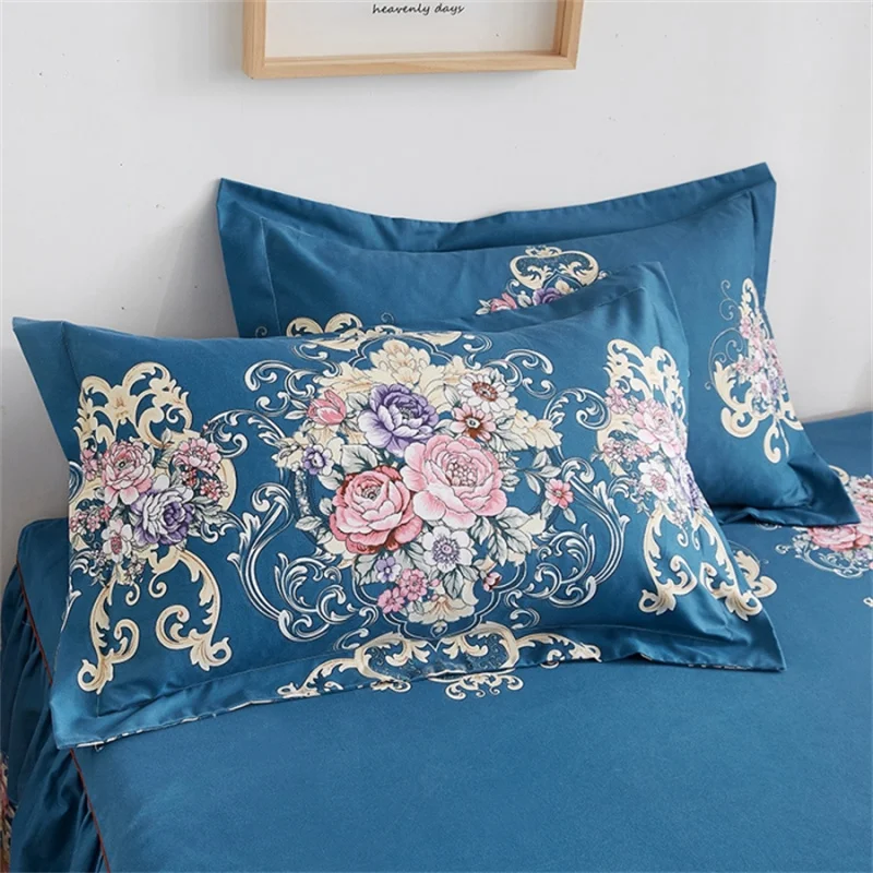 

2pcs Floral Print Pillowcase Comfortable Pillow Covers Bed Single Twin Bedroom 48x74cm Pillowcase Home Decoration Pillow Cases