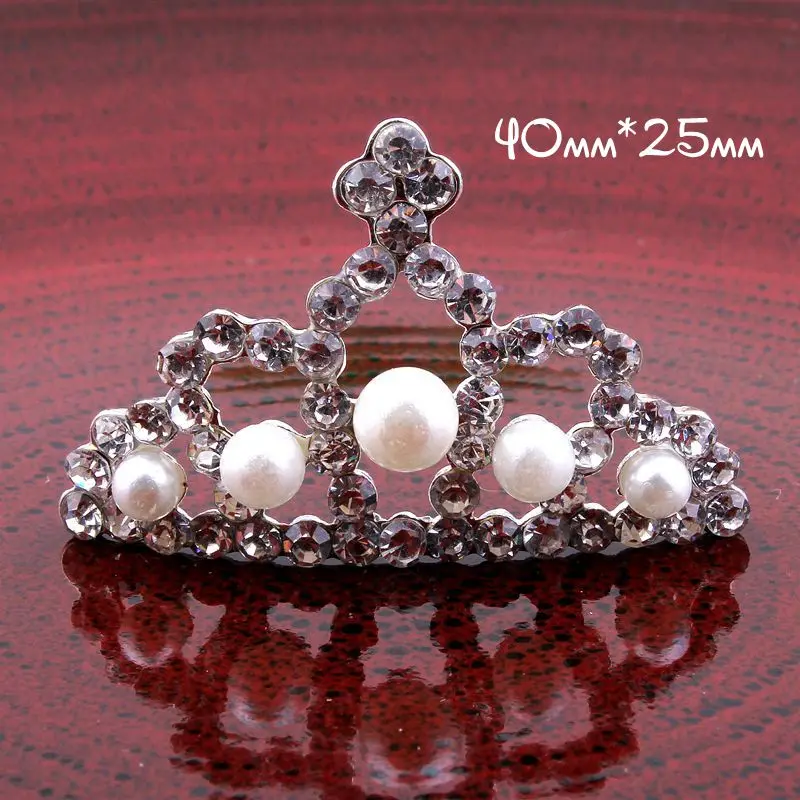 

50pcs/lot 2Colors Vintage Artificial Bling Flatback Pearl Button Hollow Alloy Crown Shaped Rhinestone Button For Embellishment