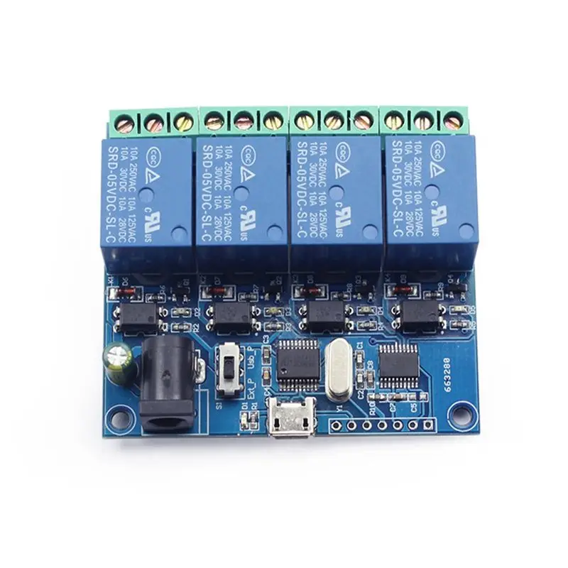 [NEW!A08R】 Intelligent Control Relay 4 Channel USB Relay Module LCUS-4 Smart Switch USB 5V Smart Switch