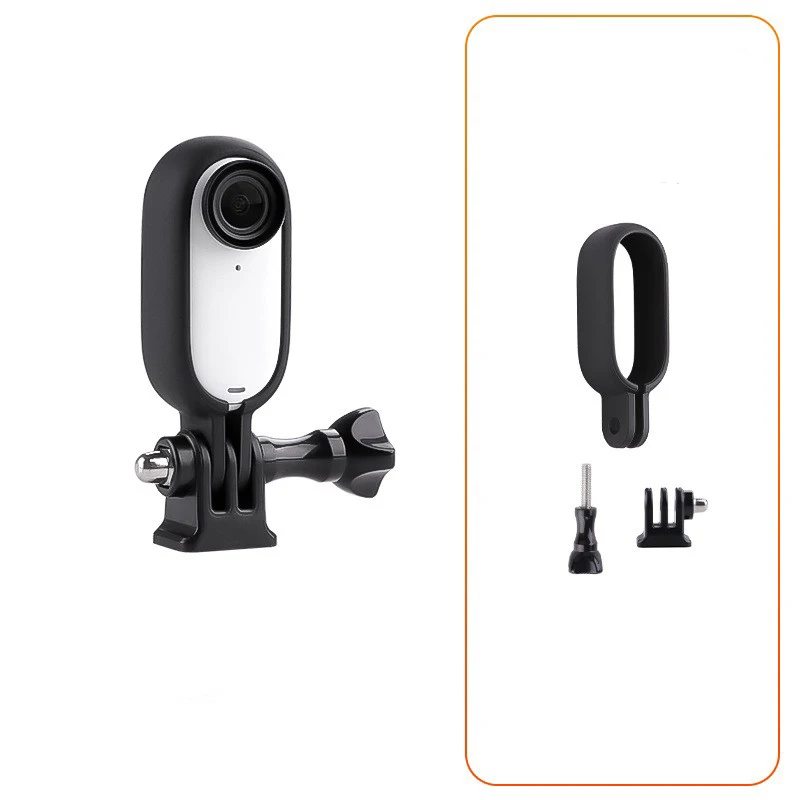 Boîtier de coque de cadre et adaptateur de trépied, support de boîtier à vis longue, accessoires pour Insta360 GO 3 GO3S, protection pour Insta 1/4 go3, 360