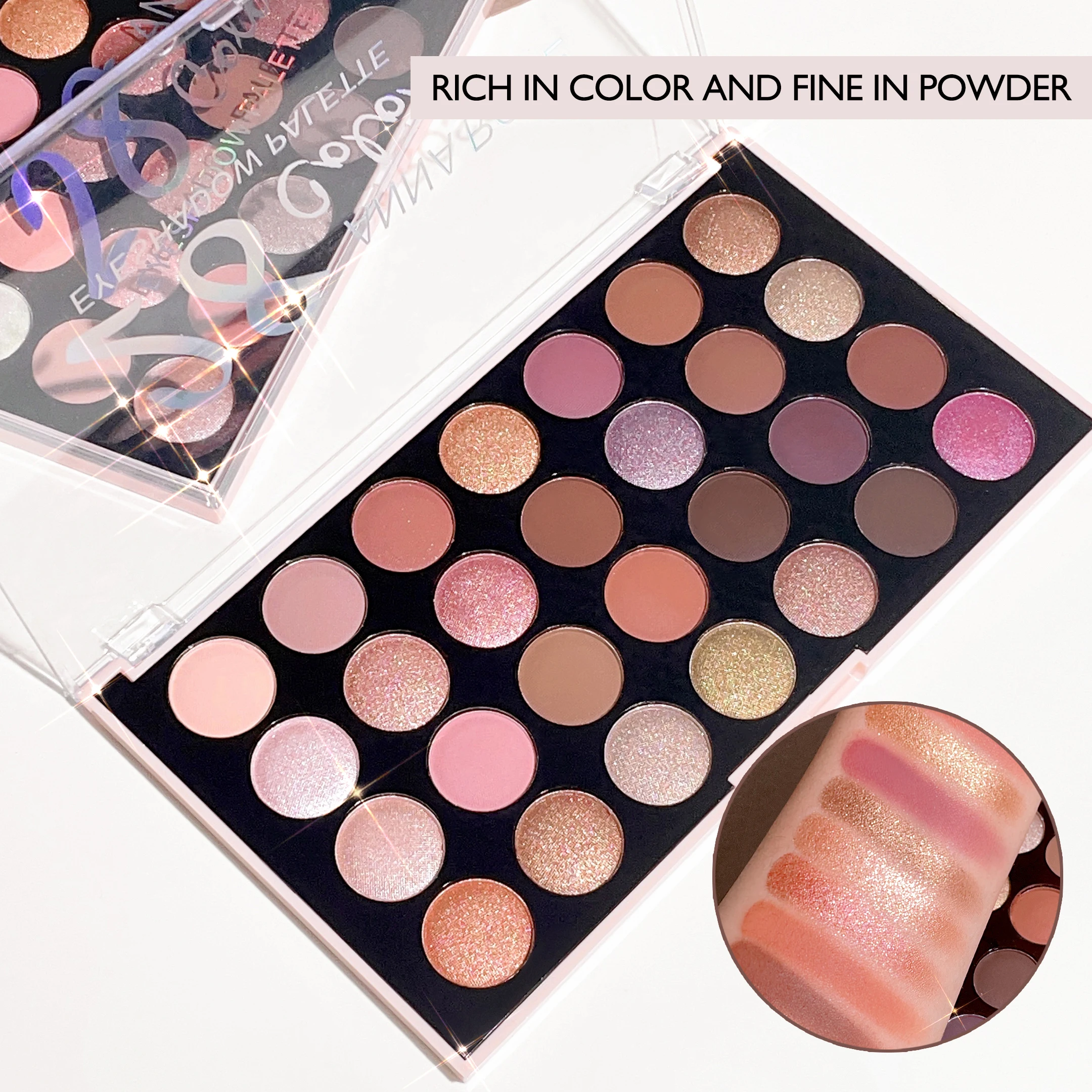 Paleta de sombras de ojos de 28 colores, mate nacarado, tonos terrosos, no se desvanecen fácilmente, paleta de sombras de ojos multicolor asequible