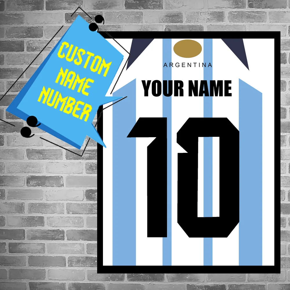 Personalized Customization Canvas Prints Soccer Jersey Poster With Your Name And Favorite Number Wall Art Painting For Gift