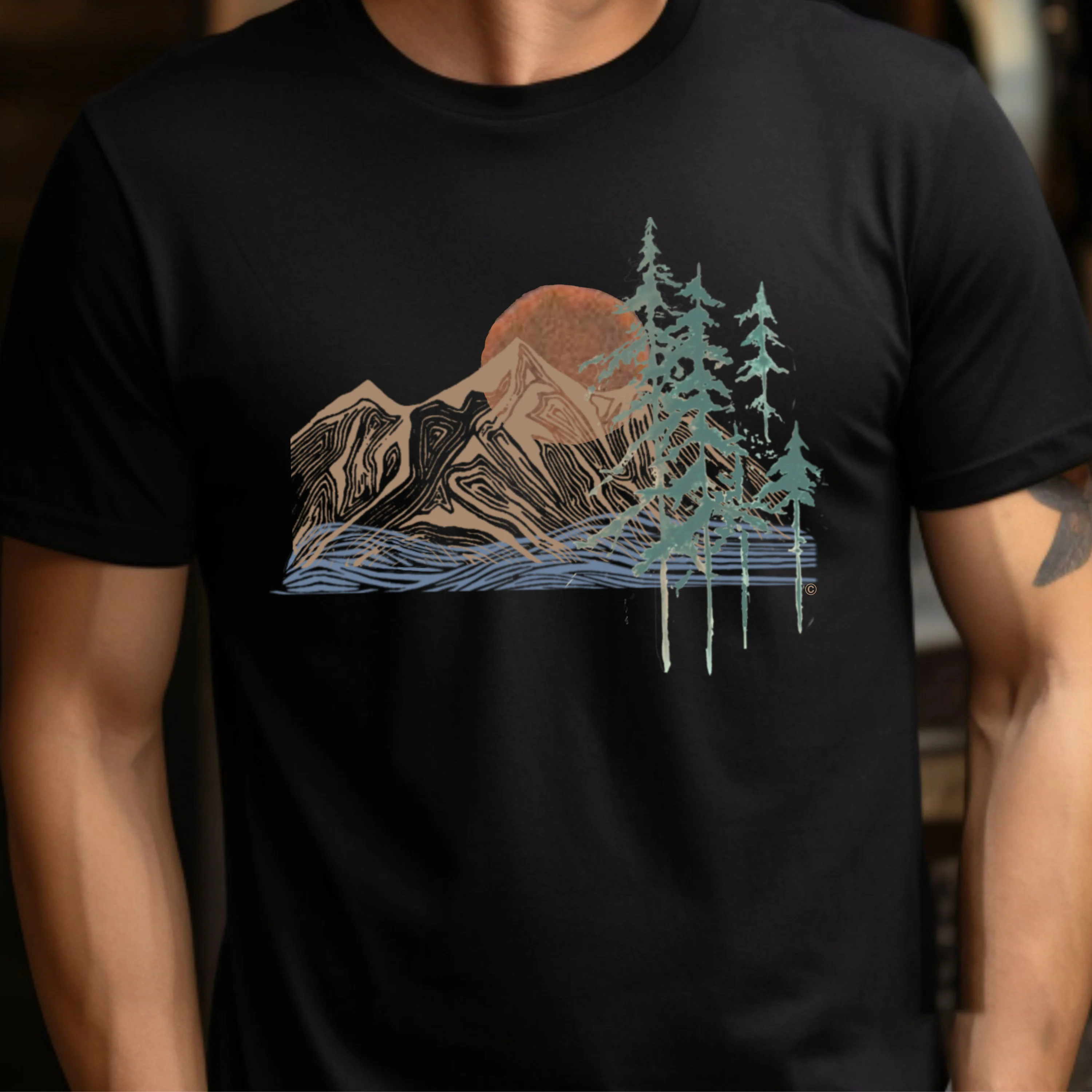 Ocean Mountain Forest Unisex T-shirt Summer Men's Trucksuit O-Neck Short Sleeve Tops Cotton Sportswear Casual Fashion Sweatshirt