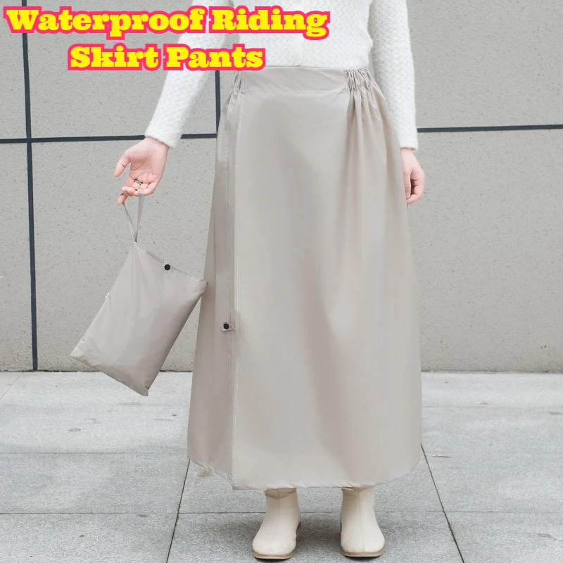 Waterproof Skirt Pants Electric Scooter One Piece Rain Apron Windproof Rainwear Riding Outdoor Travel Full Lower Body Protectio