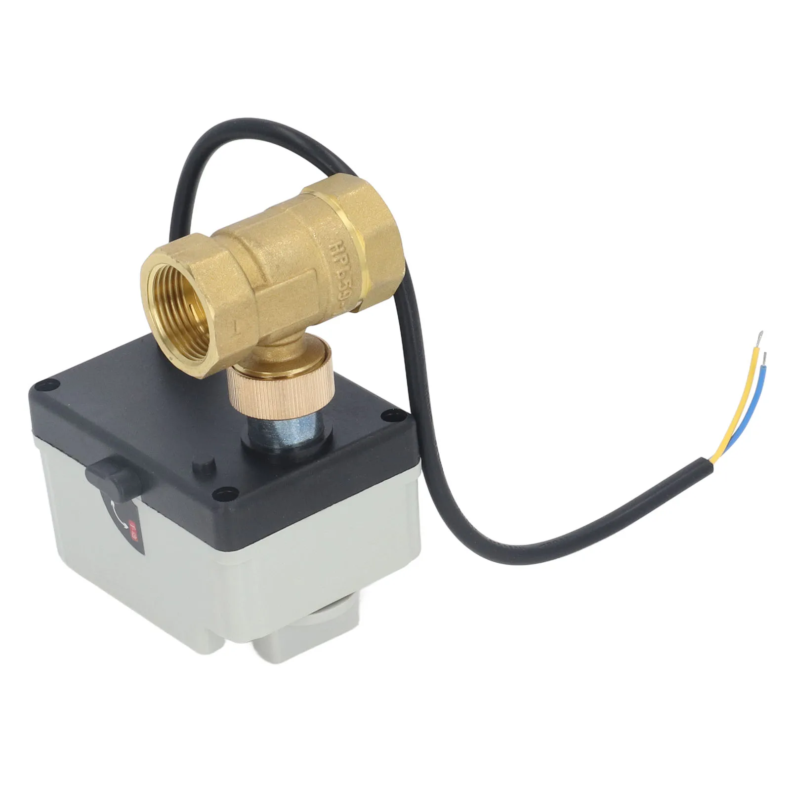 Válvula de esfera motorizada normalmente fechada IP54 Corpo de latão ABS Shell Válvula de esfera elétrica de 2 vias DC12-24V DN20 Válvula de esfera de 3/4 polegadas