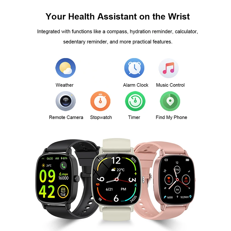 

Умные часы, спортивные часы с экраном 1,85 дюйма, водонепроницаемые по стандарту IP68, 110+ спортивных режимов, трекер фитнес-активности, ультратонкие часы.