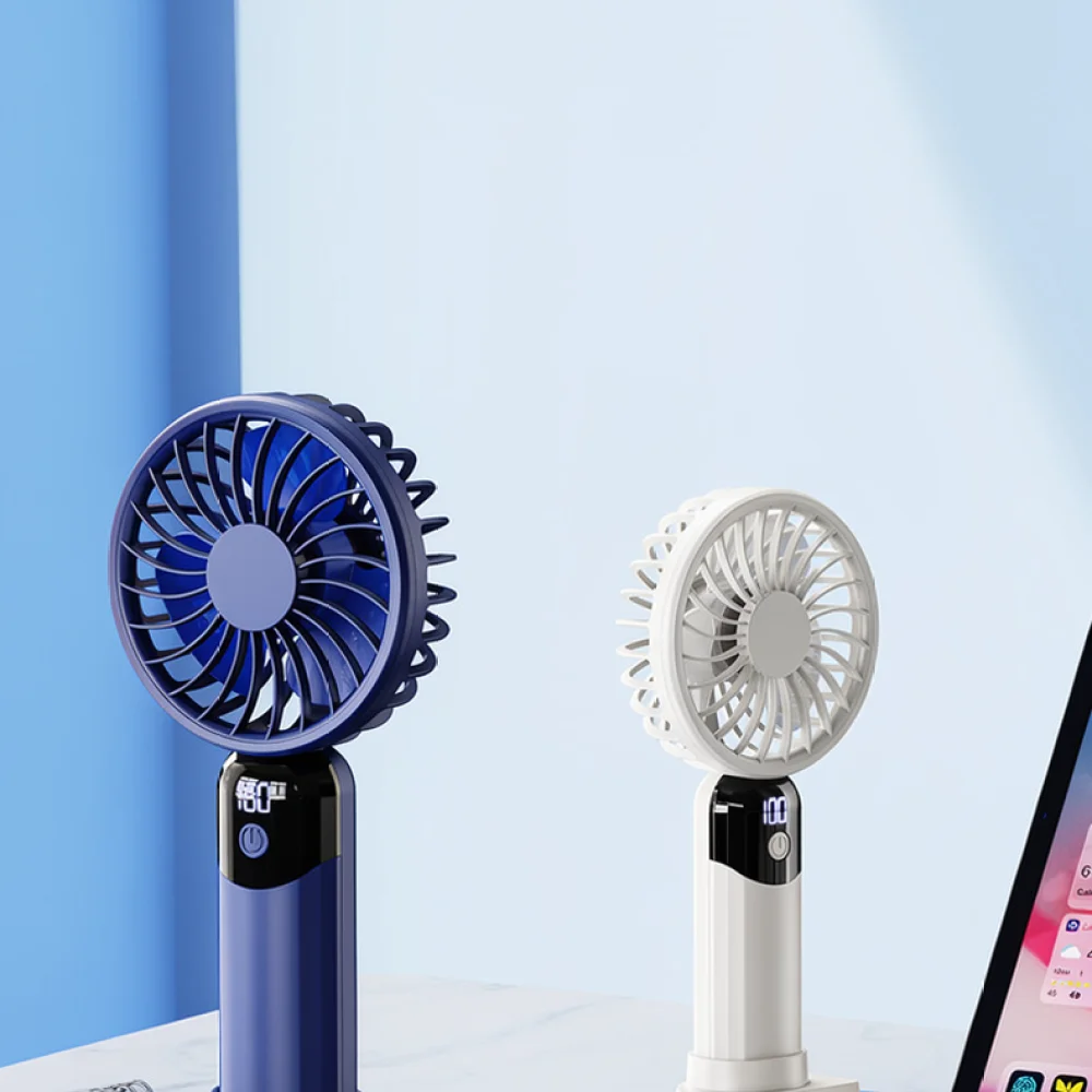 For Yajialuo Portable USB Mini Fan Handheld Cooling Device 6 Speed Digital Display Silent Air Blower Desktop Travel Summer Gift