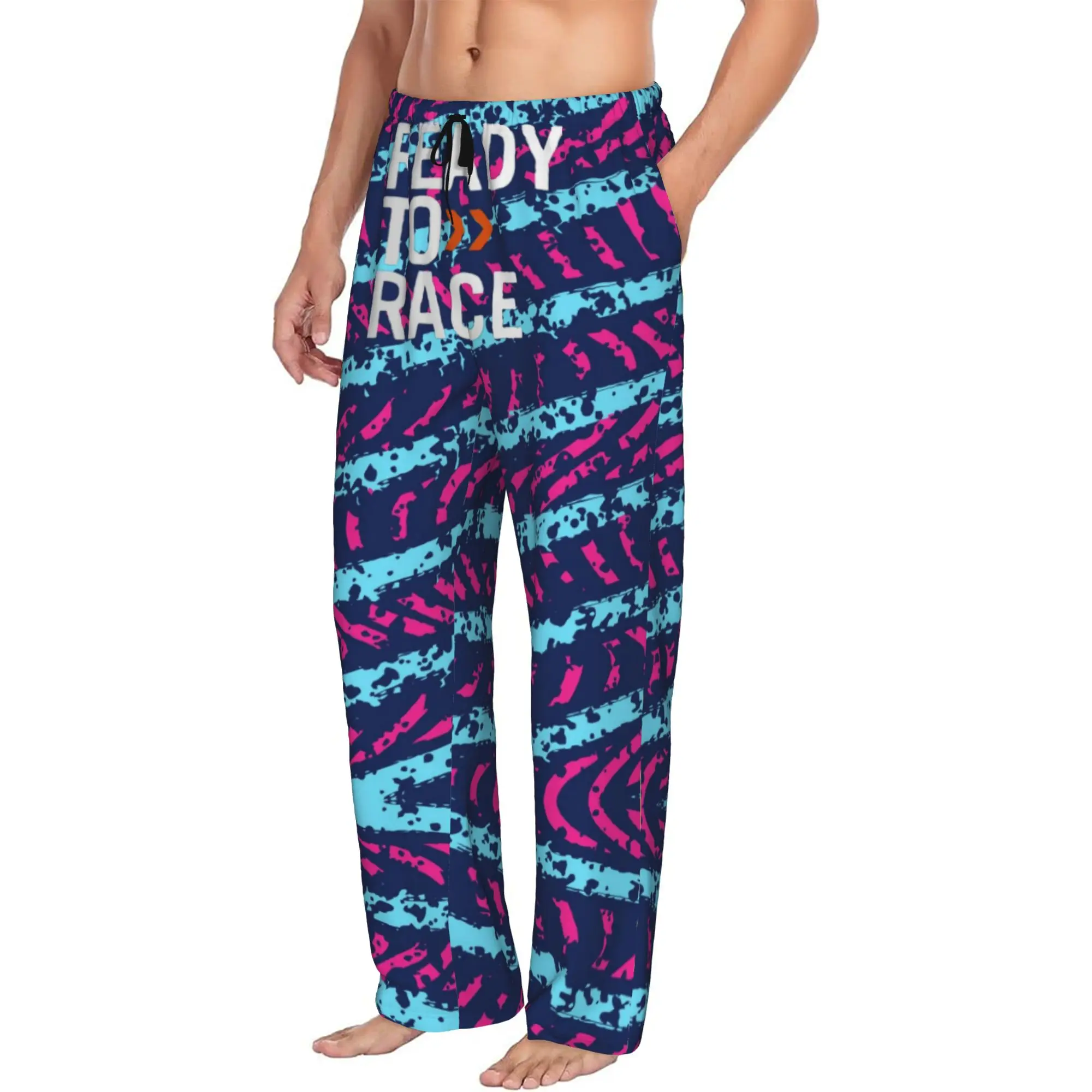 Custom Ready To Race Pajama Pants Men's  Lounge Sleep Stretch Sleepwear Bottoms with Pockets
