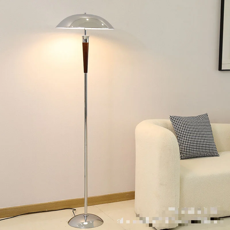 Candeeiro de pé Bauhaus de meados do século com estilo Wabi-Sabi japonês para quarto, estudo e casa de família - Candeeiro de pé com pires de madeira maciça