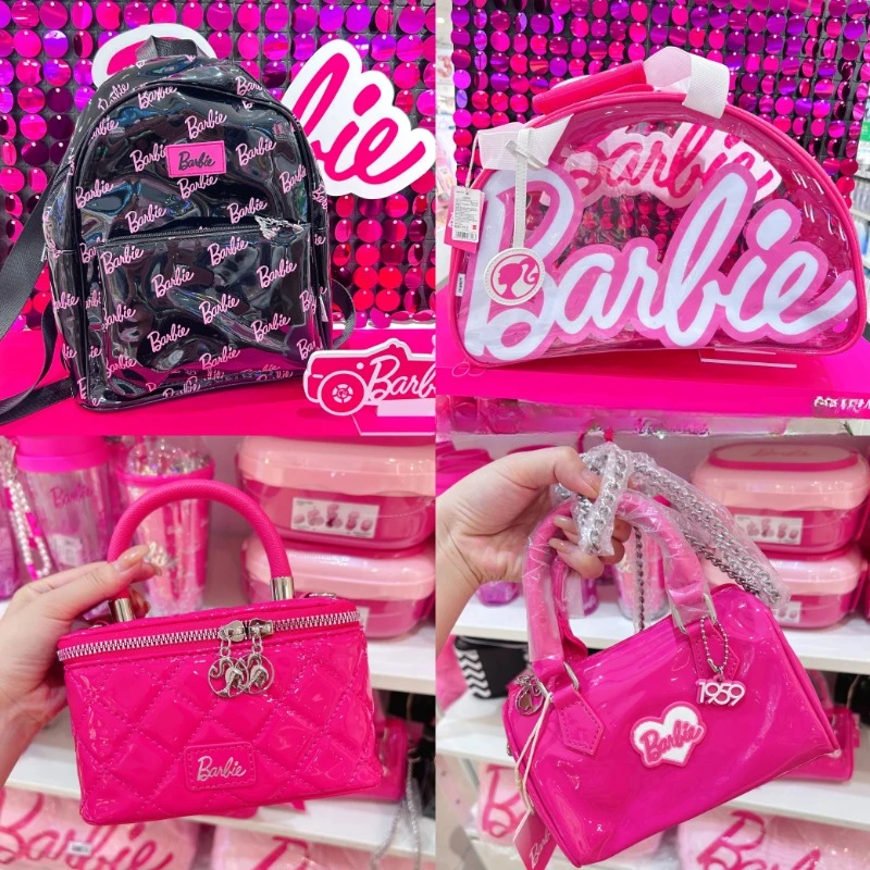 

Kawaii Miniso Барби сумка через плечо аниме милая мультяшная розовая милая девочка сумки на плечо Повседневная универсальная водонепроницаемая сумка для хранения