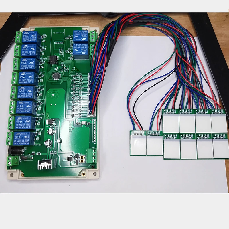 

6 8 10 12 channels separate touch buttons with relay board self-locking, inter-reset, interlocking touch control module