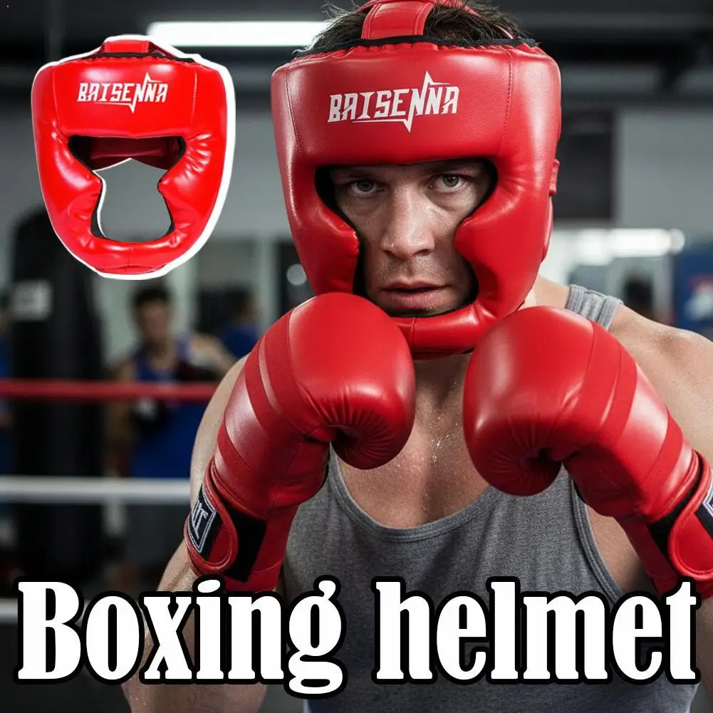 Professional Kick Boxing Sanda MMA Helmet Full Protection To Protect Nose Free Beam Full-face Head Gear Kids Equipment