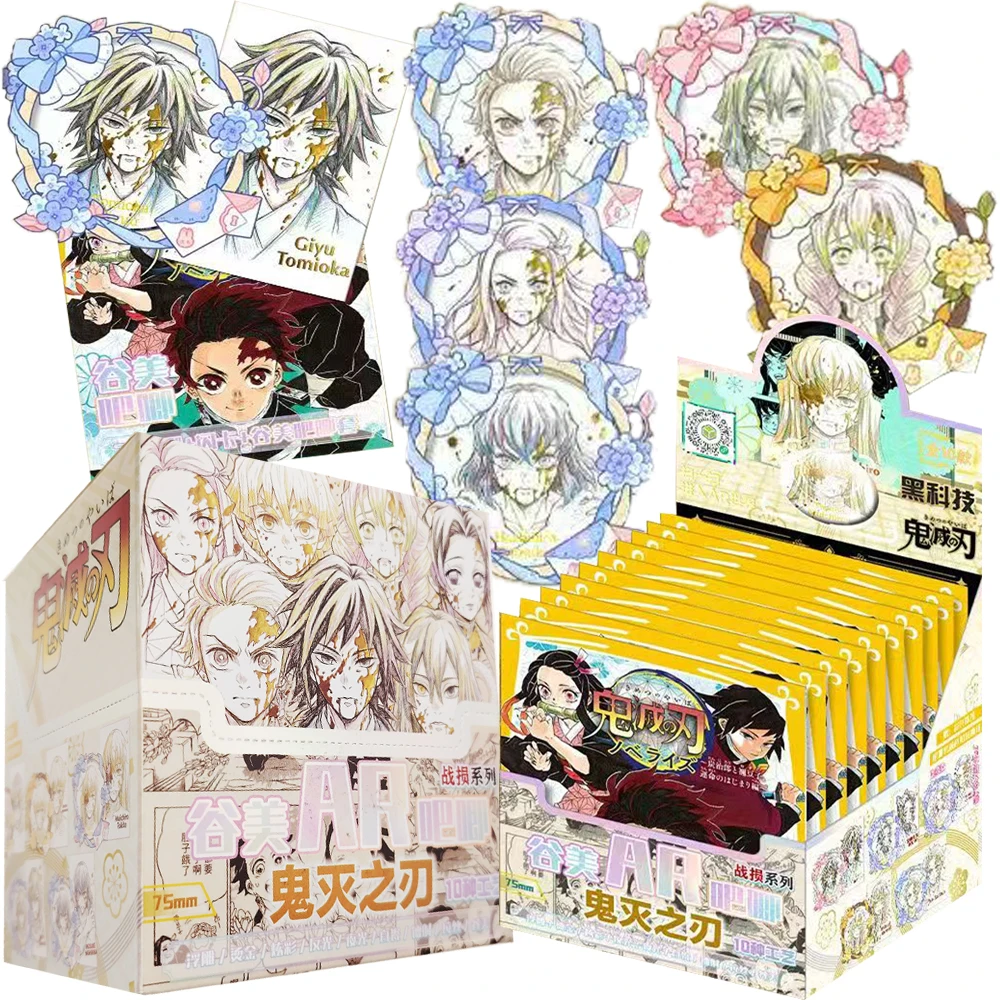 

Japanese Anime Demon Slayer Trendy Badges Laser Cards Tomioka Giyuu Iguro Obanai Battle Damage Series Creative Peripheral Gifts