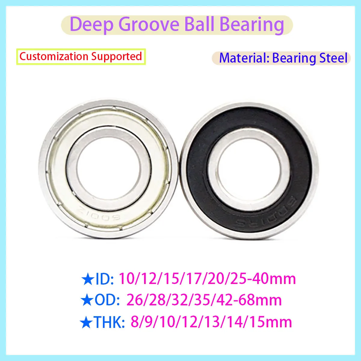 ZZ 2RS Bearing Micro Deep Groove Ball Bearing 604 605 606 623 624 626 686 687 688 692 697 696