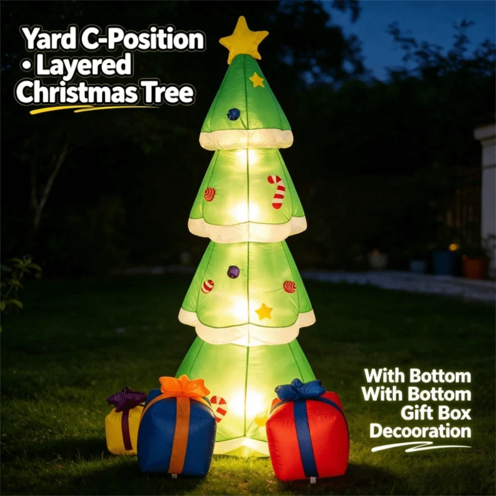 Giant Blow Up Yard Decor LED Lighted Inflatable Christmas Inflatables Waterproof Polyester Christmas Decorations Holiday Party
