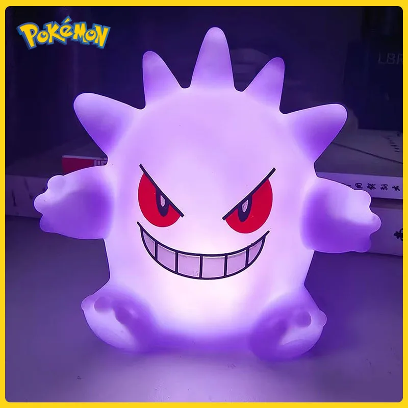 Figuras de Anime de Pokémon, luz nocturna, modelo Gengar, lámpara de mesita de noche, muñeca de demonio, regalo de Halloween, Colección creativa, juguete brillante para niños