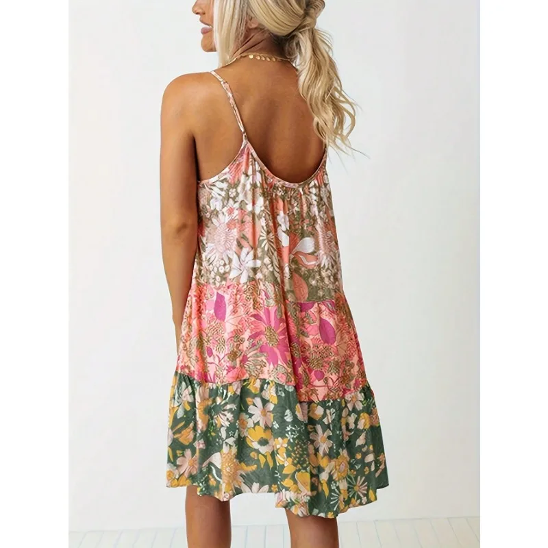 بالإضافة إلى حجم 0XL-5XL المرأة الجديدة المألوف المطبوعة المرقعة فضفاضة عارضة فستان بروتيل #3