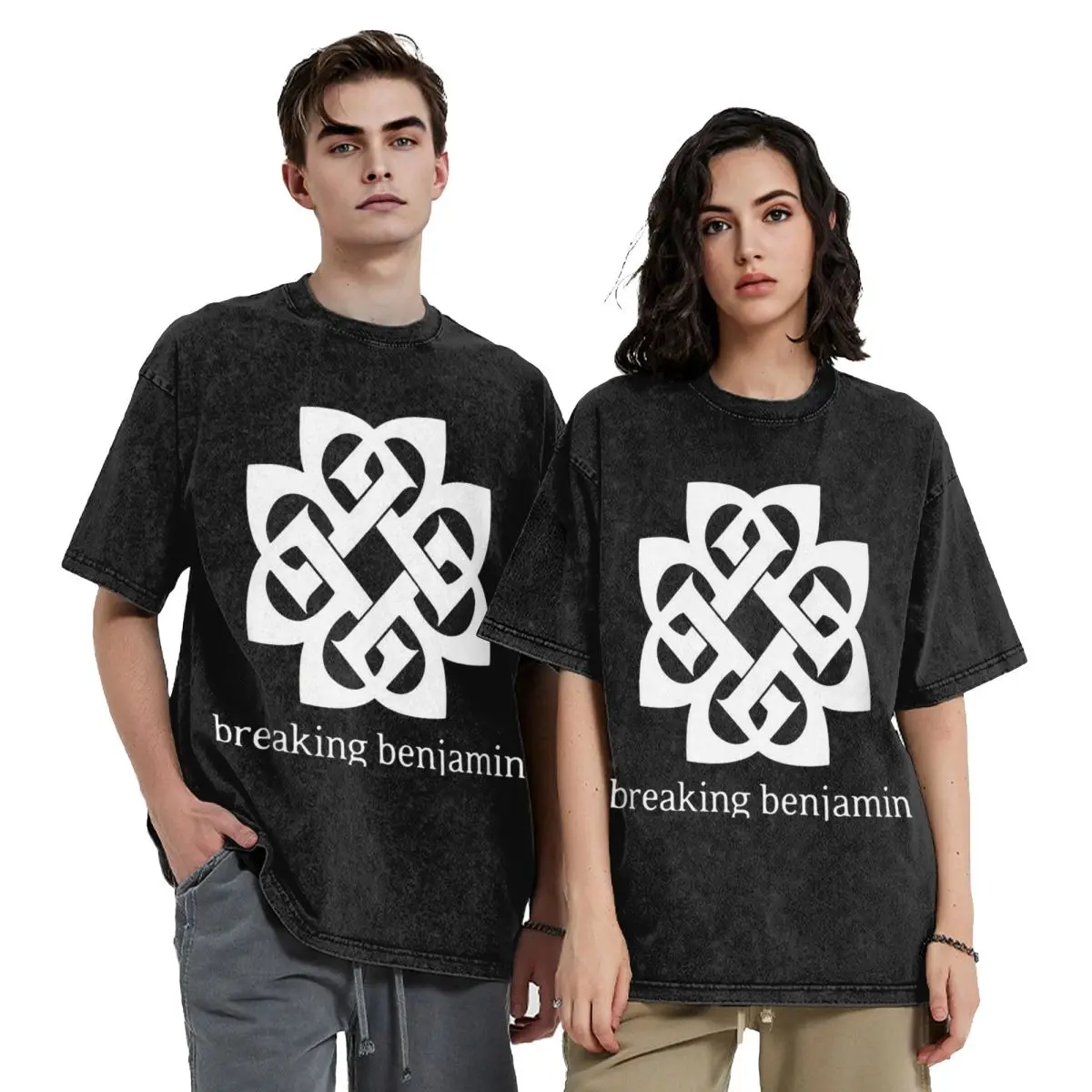 Art - Breaking Benjamin Premium Washed T Shirts Casual Short Sleeve Hip Hop T-Shirt Streetwear Tops Tees for Men Women