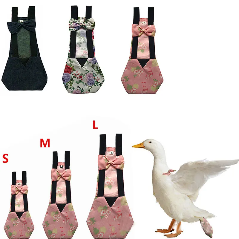 1 pz/s M L Pet abbigliamento Cole Duck Cute pannolino pollo anatra oca pannolino cinturino elastico Velcro Bow accessori decorativi per animali domestici