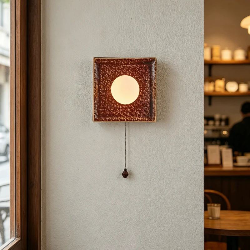 French Medieval Style Wall Lamps Making Old Textured Ceramics LED Wall Sconces Bedroom Bedhead Cafe Homestay Corridor Atmosphere