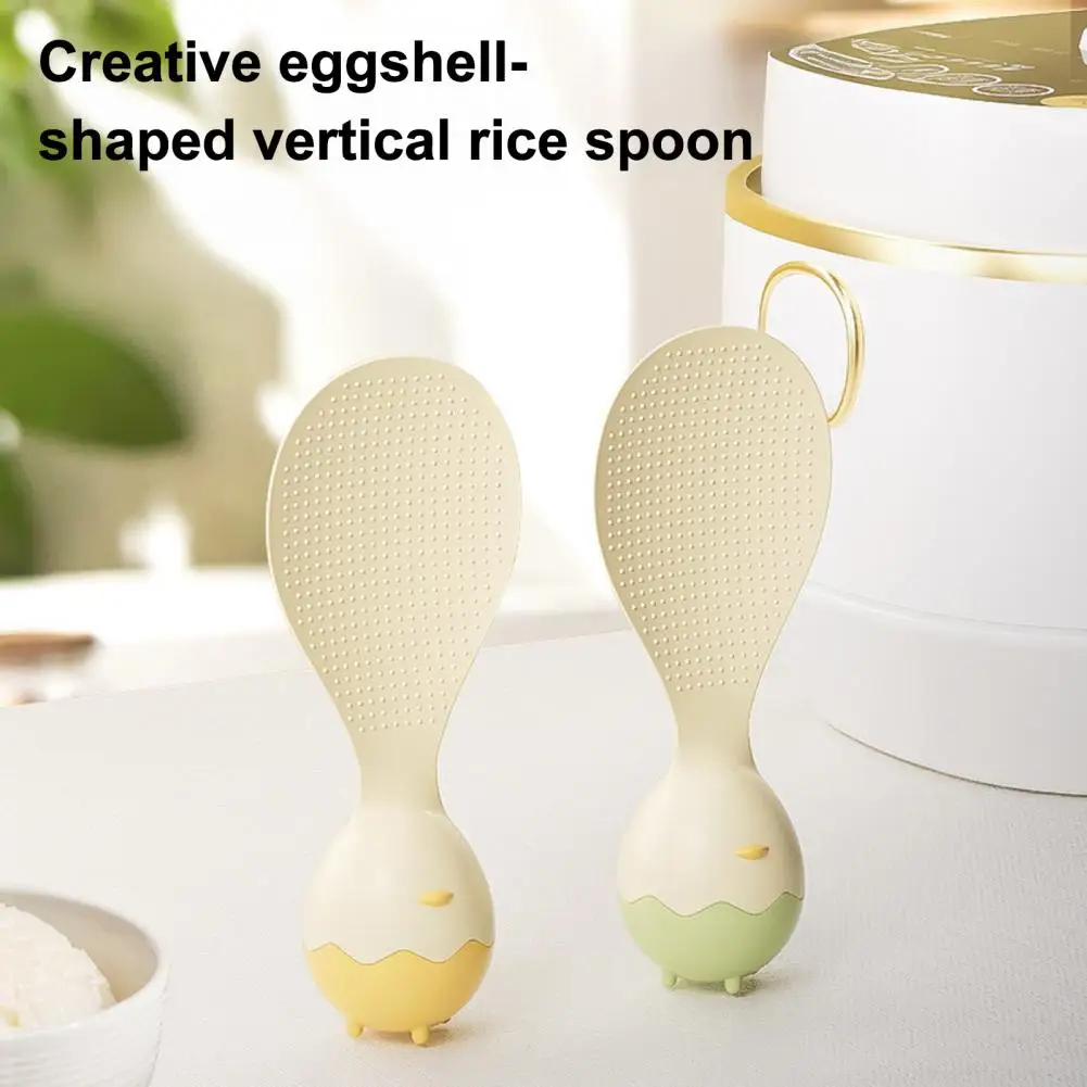 Rice Spoon Non-stick Rice Scoop Egg-shaped Rice Spatula with Non-stick Raised Dots Cute Pp Scoop for Cooker Kitchen Counter