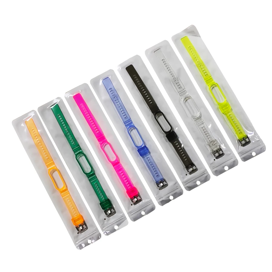 Bracciale su cinturino Mi Band 5 6 7 per Xiaomi Miband 4 3 Bracciale in silicone per Miband 5 6 7 Bracciale sportivo Bracciale stile ghiacciaio