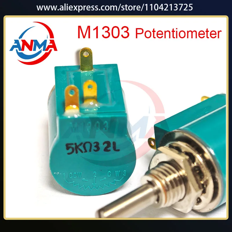 1Piece Akiyama Ryobi Printer Ink Key Motor Spare Parts Copal M1303 Light Green Color 5k Potentiometer
