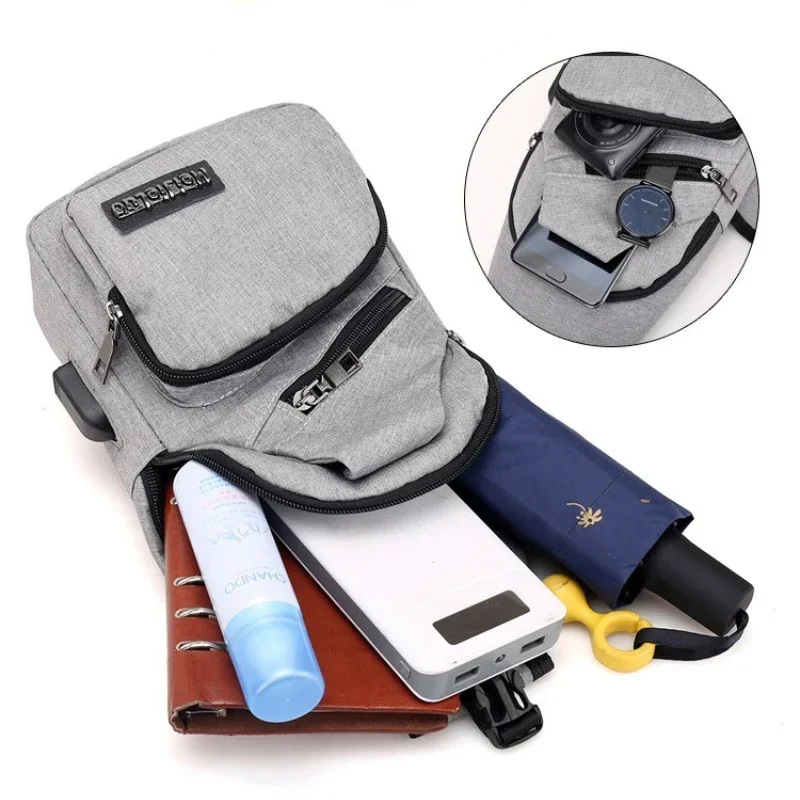 Fashion Canvas Chest Pack for Men Women Crossbody Shoulder Bags Messenger Bag Fanny Pack Multifunction Mini Belt Waist Chest Bag