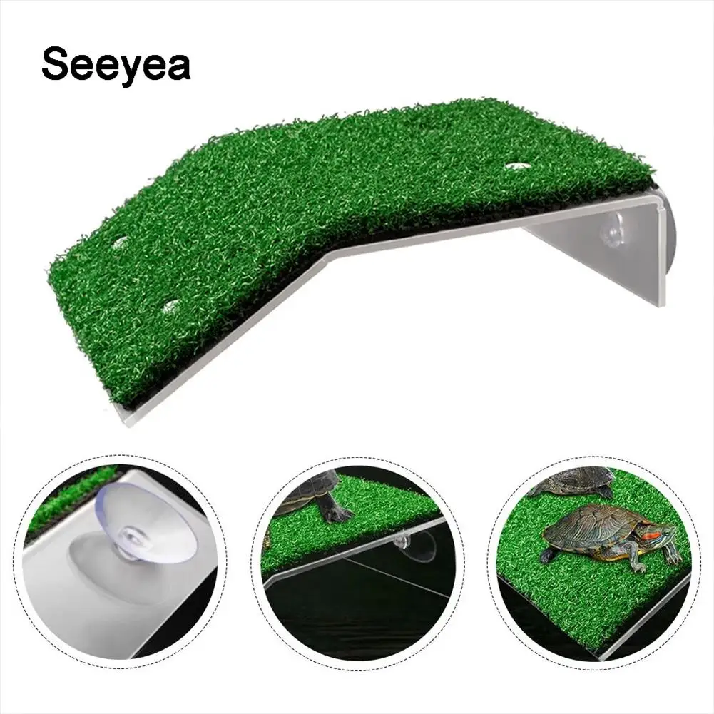 Turtle Basking Platform Simulation Turf Climbing Turtle Drying Table Aquarium Accessories Decoration