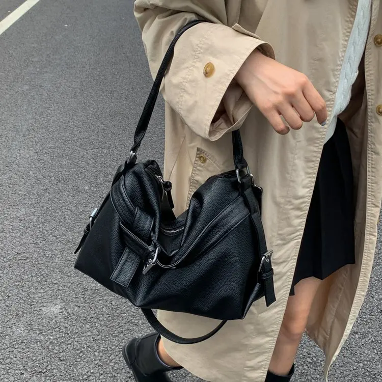 

2025 Autumn Tote Bag‌ – Vintage Soft Leather Messenger Purse for Women, Large Capacity Work/Travel Bag, Adjustable Strap
