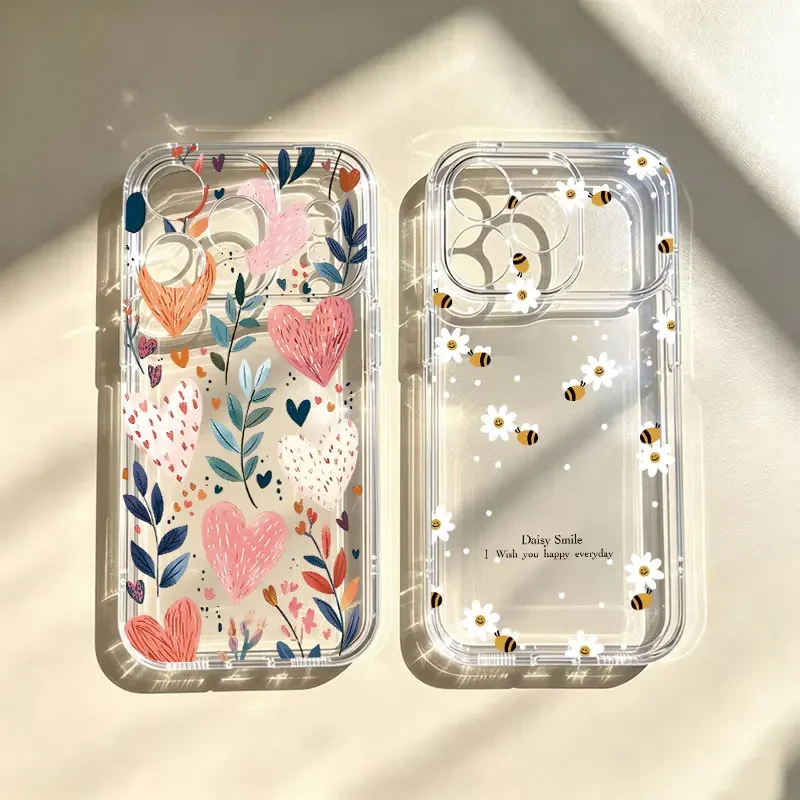 Minimalist Heart Love Bee Daisy Case For Samsung Galalxy S26 S25 S24 S23 S22 Ultra Plus FE A27 A37 A57 A17 A07 A06 5G Soft Cover