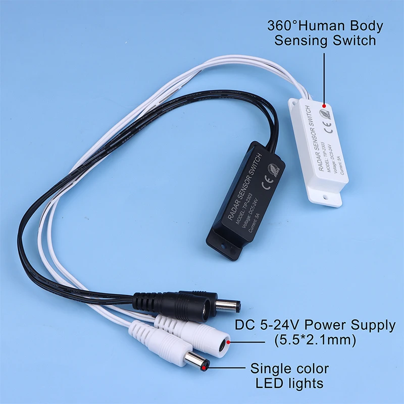 DC 5-24V 5.8G Microwave Radar Sensor Switch Controller Human Body Induction Switch For PWM LED Monochrome Bar Light