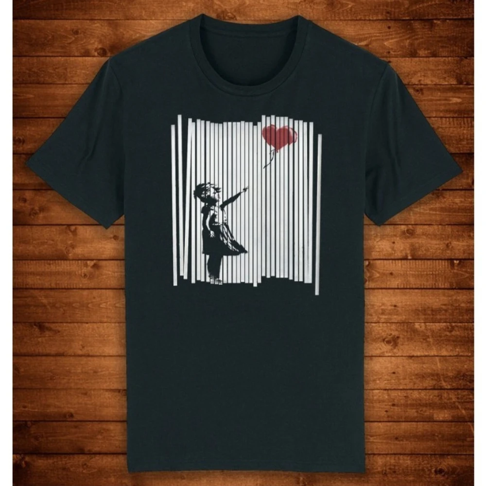 

Banksy Girl with Balloon Shredded Street Art T-shirt Unique Design Street Wear Art Urban Graphic Top Ropa Mujer Simple Style