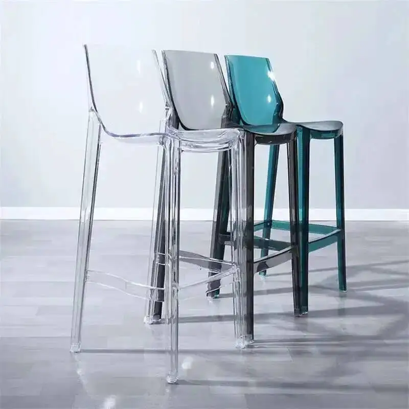 

Chairs Commercial Modern High Acrylic Bar Foot Counter Stool High Chair Nordic Plastic Crystal Bar Stools for Kitchen Furniture