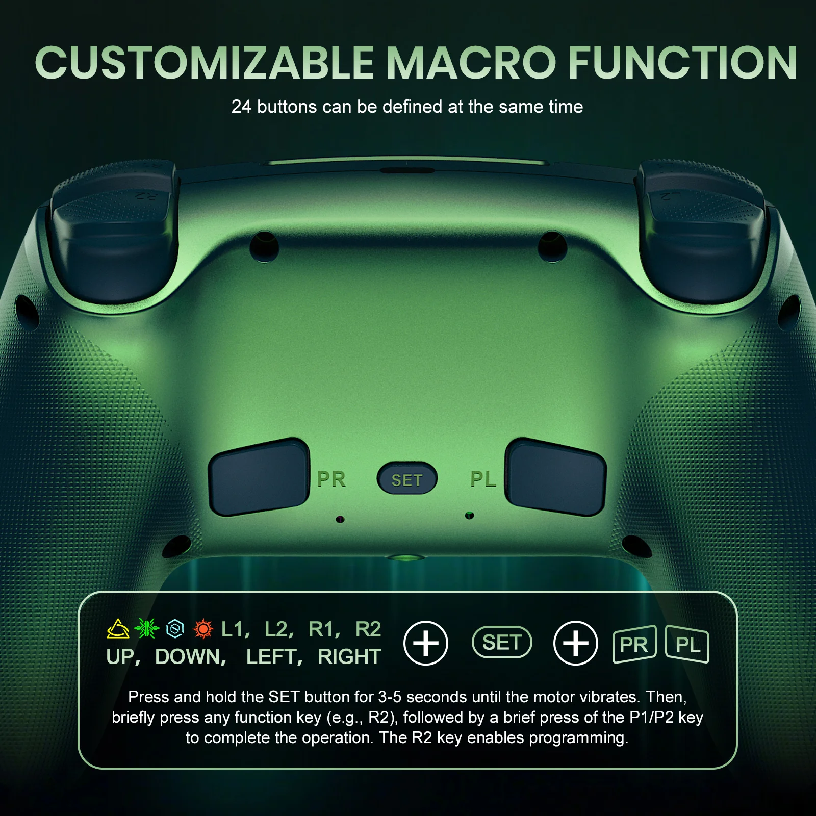 Gamepad For Playstation 5/PS5/PS5 Pro/Slim/PC RGB Wireless Controller Turbo/Marco Dual Shock 6-Axis Joystick Game Remote Control