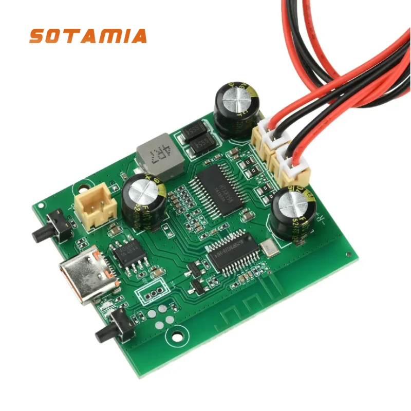 SOTAMIA TWS Stereo Bluetooth Power Amplifier 2x10W Dual Channel DC5V/3.7V Battery Power Supply Adjustable Tone Rechargeable