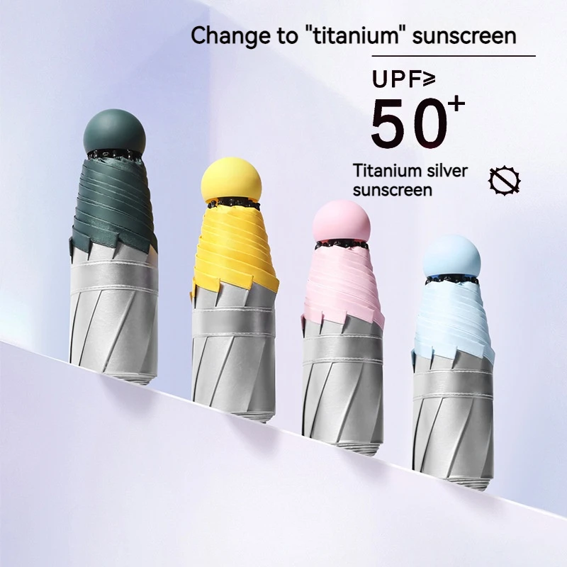 

50% off pocket umbrella uv Folding sun umbrella outdoor travel Multi-color optional women's umbrella