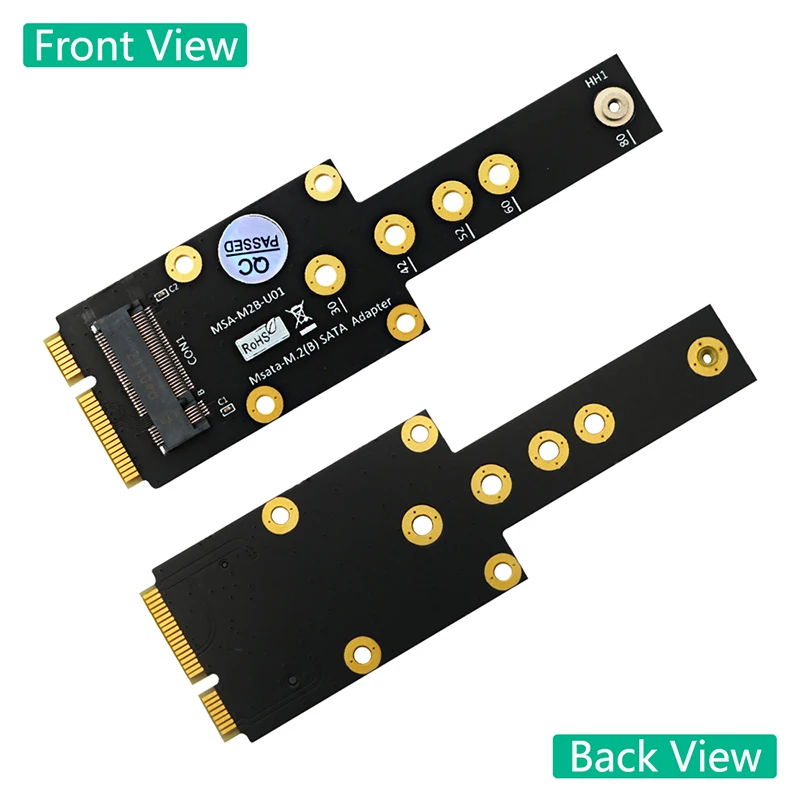 Black mSATA to Key B M.2 SATA SSD Adapter Convert Card Riser Board mSATA to M.2 SSD Converter Support 2230 2242 2260 2280 M2 SSD