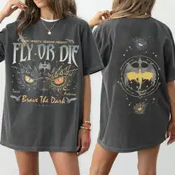 Women Retro Dragon Rider Shirt Onyx Storm Brave Fly or Die Fourth Wing Series Unisex Tee Cotton Y2K Top Daily Trendy Streetwear