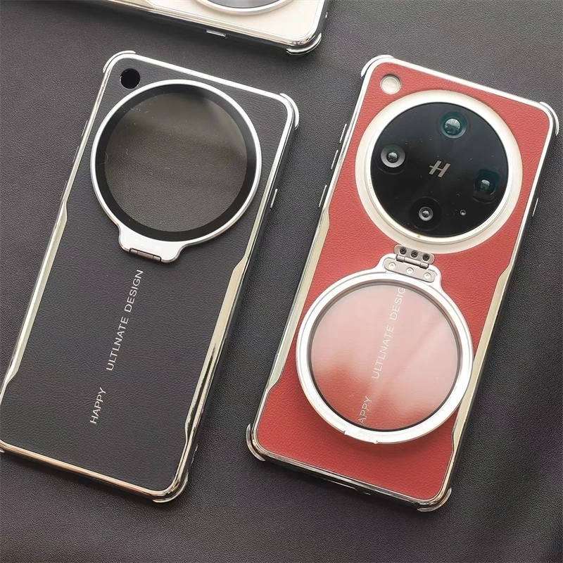 

Чехол с кронштейном для объектива для OPPO Find X8 Ultra X8 Pro 5G, гальванический мягкий край, простой кожаный новый защитный чехол