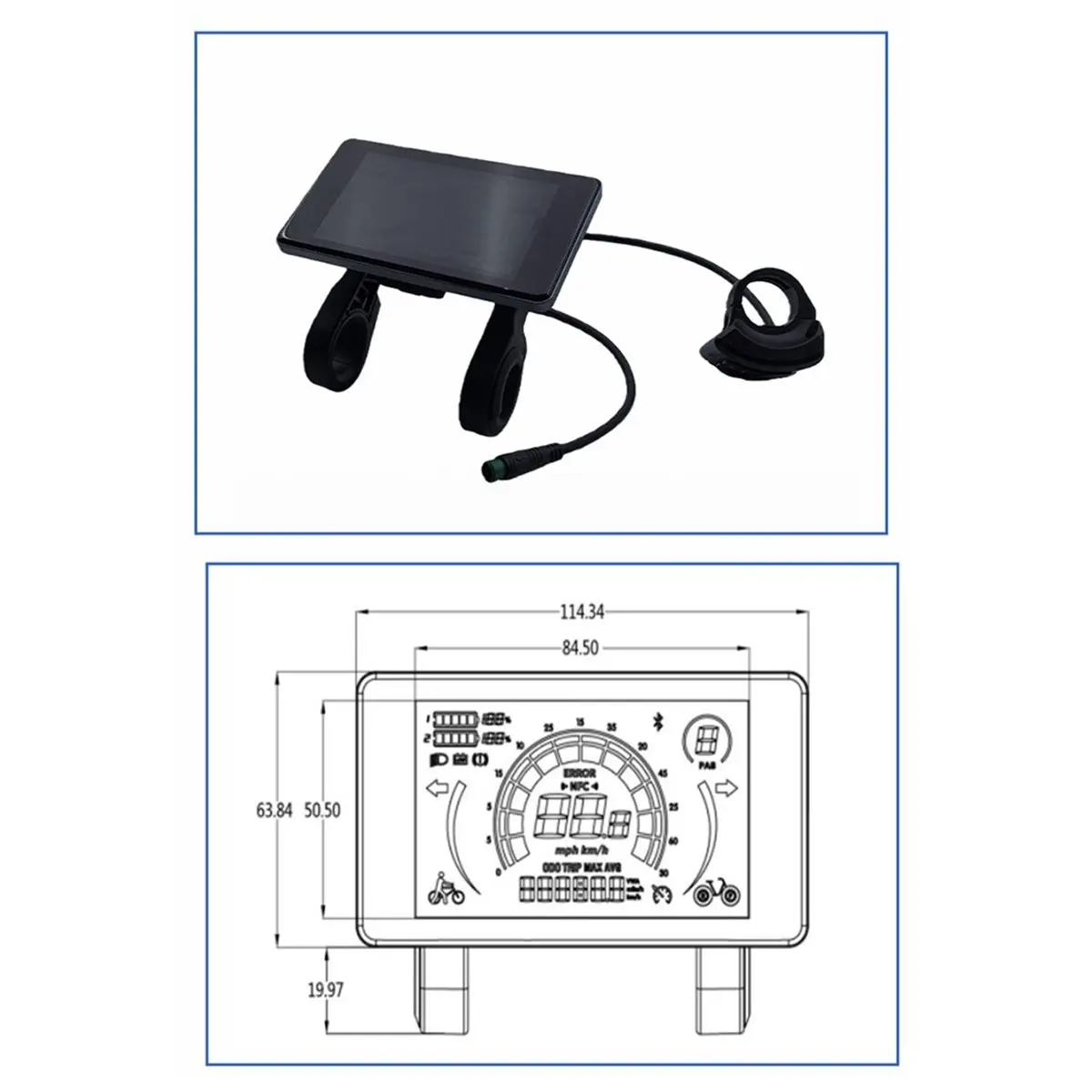 

Электронный счетчик для электровелосипеда AB31 M808X с ЖК-экраном, дисплей для электровелосипеда, протокол UART, с NFC, ЖК-дисплей для электровелосипеда
