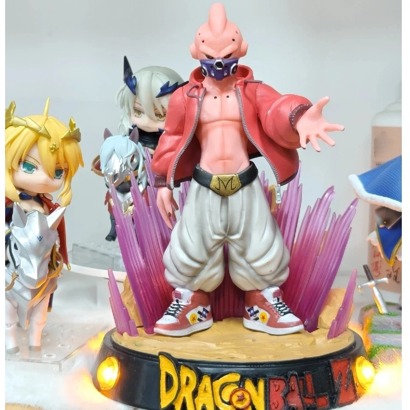 

Kawaii Dragon Ball Super Saiyan Majin Buu Figure Anime Luminescent Cartoon Room Ornament Periphery Collection Model Gift