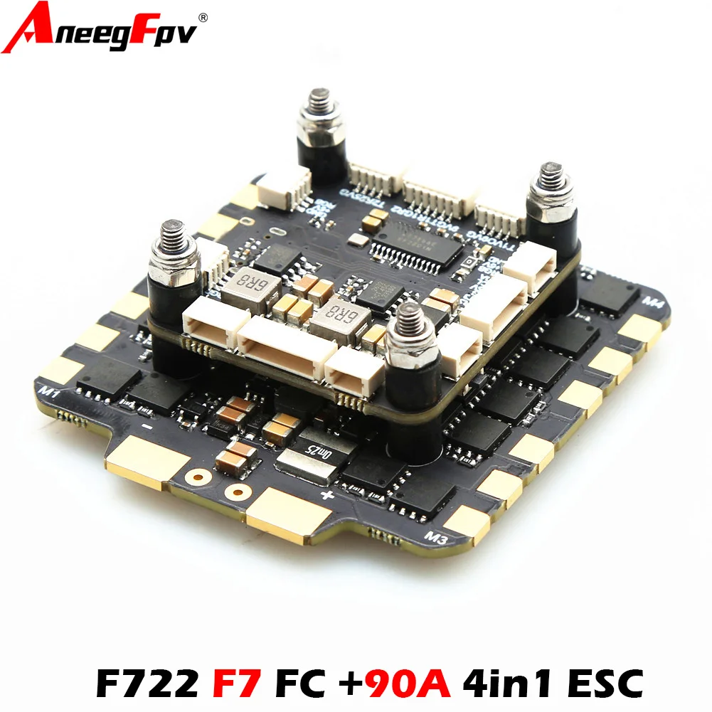 RoRuSAneegFpv F722 F7 90A Stack F722 Flight Control BLheli_S 90A 4in1 ESC 3~8S Lipo With 5V/10V Dual BEC For 13 / 15 Inch FPV D