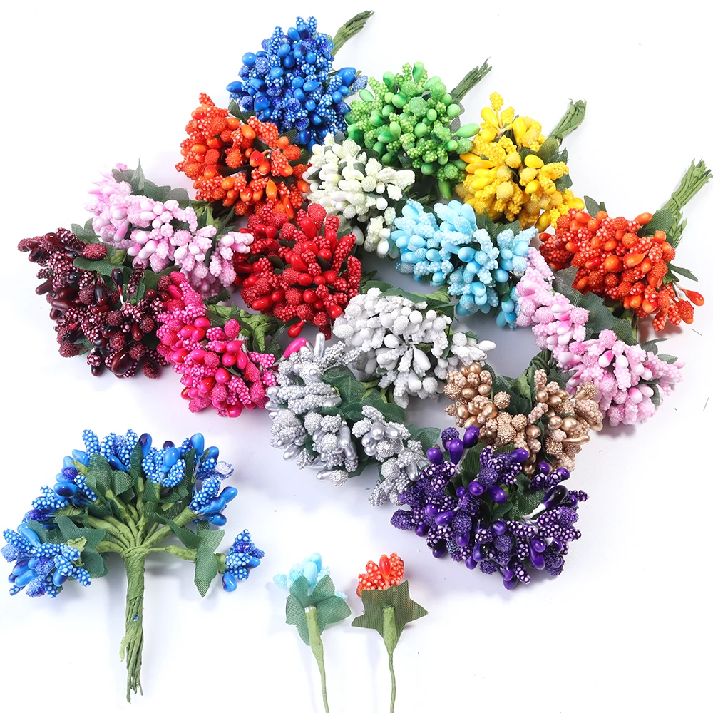 36-teilige dekorative Blumenkränze, künstliche Pflanzen, Staubblatt, Scrapbooking, Weihnachtsdekorationen für Zuhause, Hochzeit, künstliche Blumen